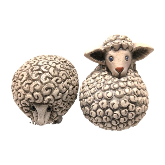 Artesania Rinconada Other - Vtg Artesania Rinconada 2 Sheep #23 #170 Figurines Hand Carved Painted Handmade